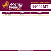 Metrix Premium 2 PC Front Left Lower and Front Right Lower Control Arm and Ball Joint Assembly Kit  99441MT fitment